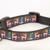 Christmas Trees, Deer & Snowflakes on Black - 1" Collar