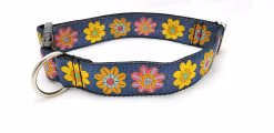 Bright Flowers on Denim - 1.5" Collar