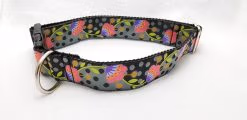 Morning Glories on Black/Gray - 1.5" Collar