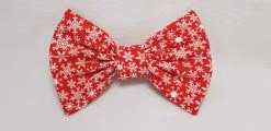 White Snowflakes on Red - Bow Tie