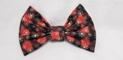 Snowflakes on Plaid - Bow Tie